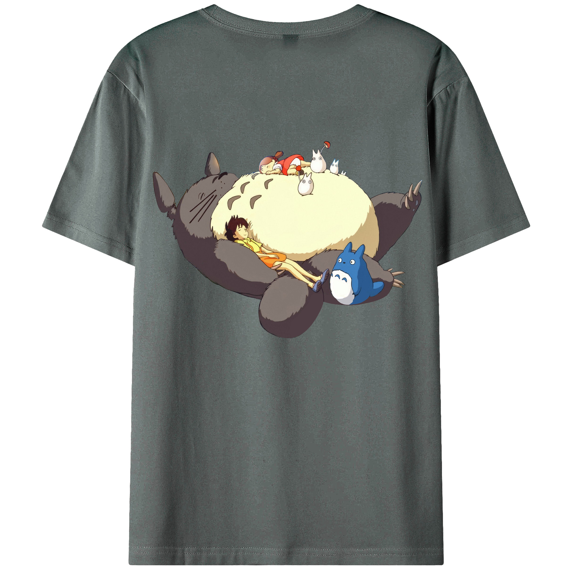 （画像用） となりのトトロ 草壁メイ 草壁サツキ My Neighbor Totoro Satsuki Kusakabe Mei Kusakabe 綿100％ メンズ半袖Tシャツ（バックプリント） 通気性